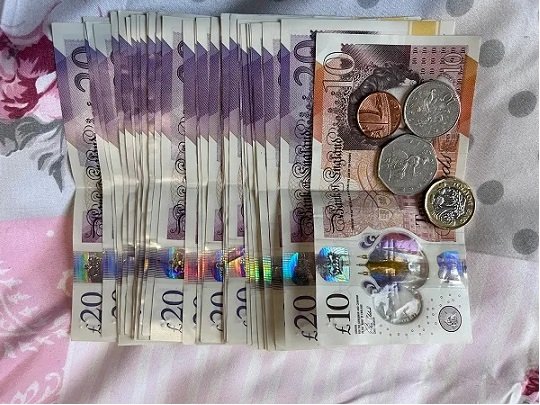 671.61 British Pounds in cash